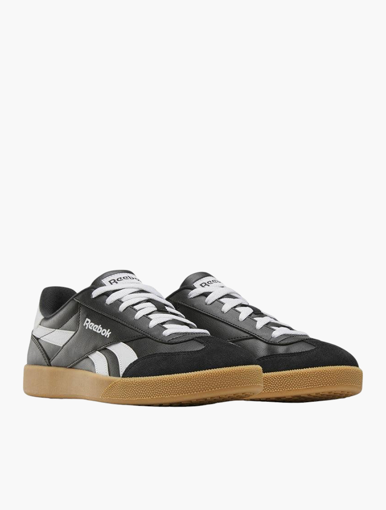MyRunway | Shop Reebok Black White & Gum Smash Edge S Sneakers for